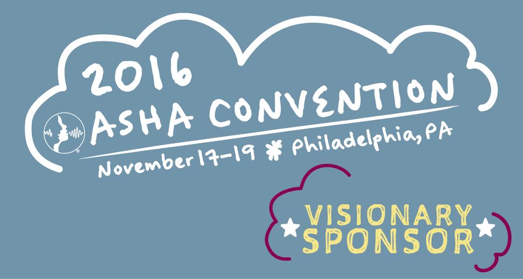 Graphic for the 2016 ASHA Convention held November 17-19 in Philadelphia, Pennsylvania, featuring the text "Visionary Sponsor".