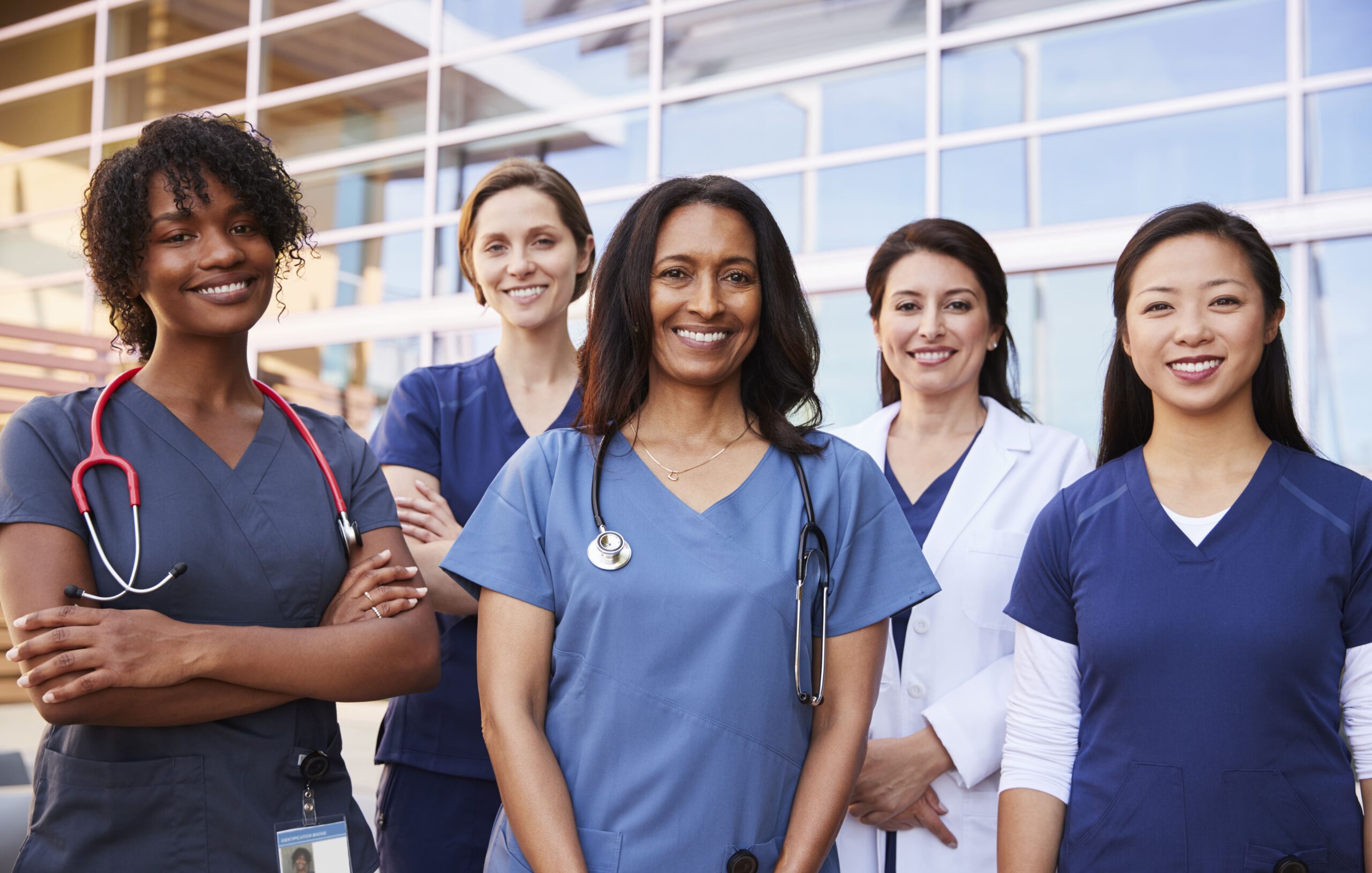 Group of female physicians smiling