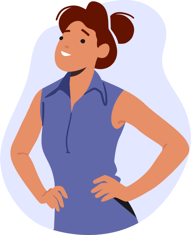 A woman in an exercise outfit.