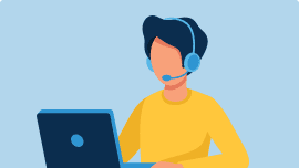 A person using a laptop.